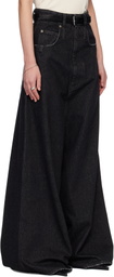 LU'U DAN Black Drop Crotch Denim Jeans