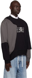 MM6 Maison Margiela Gray & Black Layered Sweatshirt