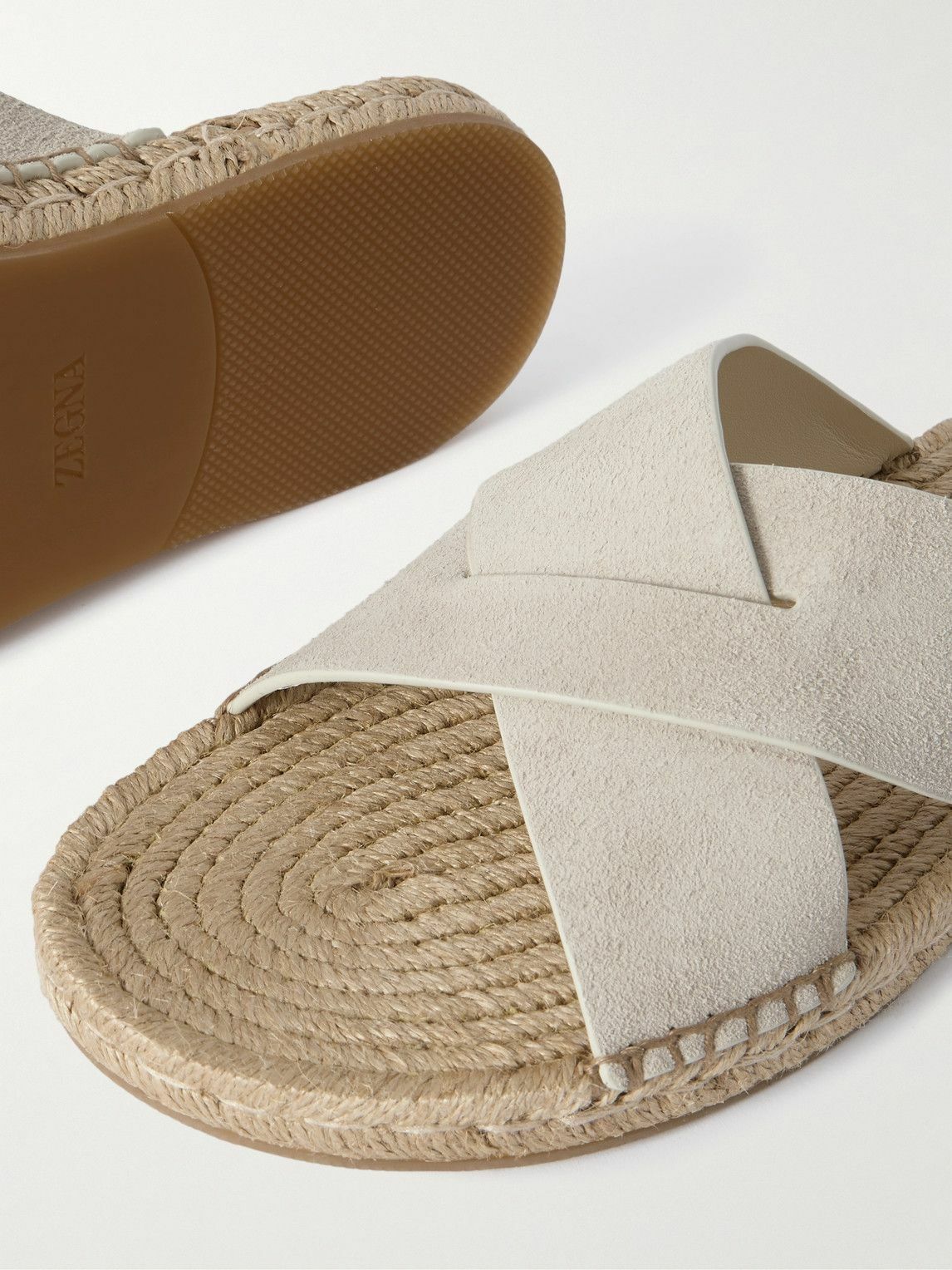 Zegna - Panarea Suede Sandals - Neutrals
