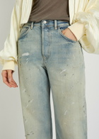 Acne Studios 2021F Paint-splatter Wide-leg Jeans Light Blue