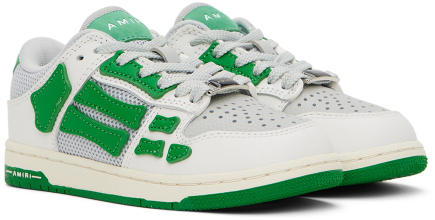 AMIRI Kids Green & Gray Mesh Skel Top Low Sneakers