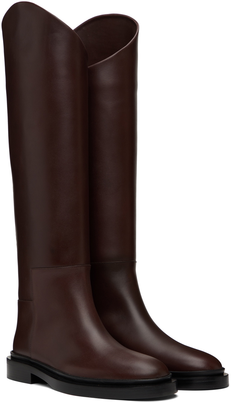 Jil Sander Burgundy Riding Tall Boots