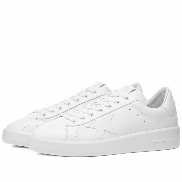 Photo: Golden Goose Men's Pure Star Leather Sneakers in Optic White