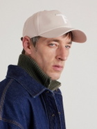 TOM FORD - Leather-Trimmed Logo-Embroidered Cotton-Twill Baseball Cap - Neutrals