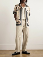 Dolce&Gabbana - Straight-Leg Cotton and Silk-Blend Trousers - Neutrals