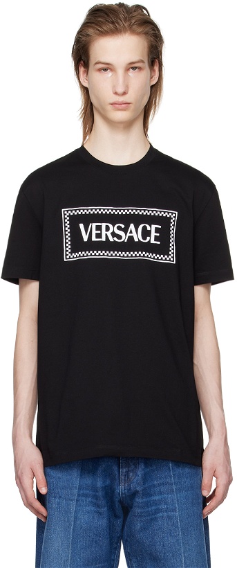 Photo: Versace Black Embroidered T-Shirt
