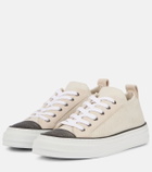 Brunello Cucinelli Monili suede-trimmed low-top sneakers