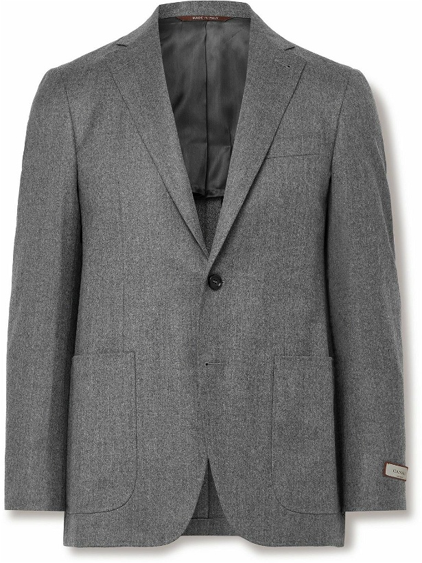 Photo: Canali - Kei Unstructured Super 120s Wool-Flannel Suit Jacket - Gray