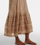 Juliet Dunn Embellished cotton midi dress