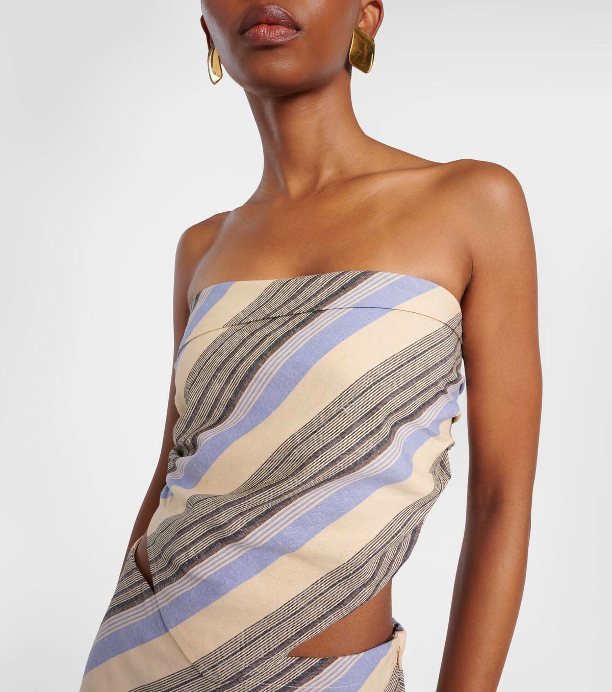 Faithfull Antibes striped cotton and linen top