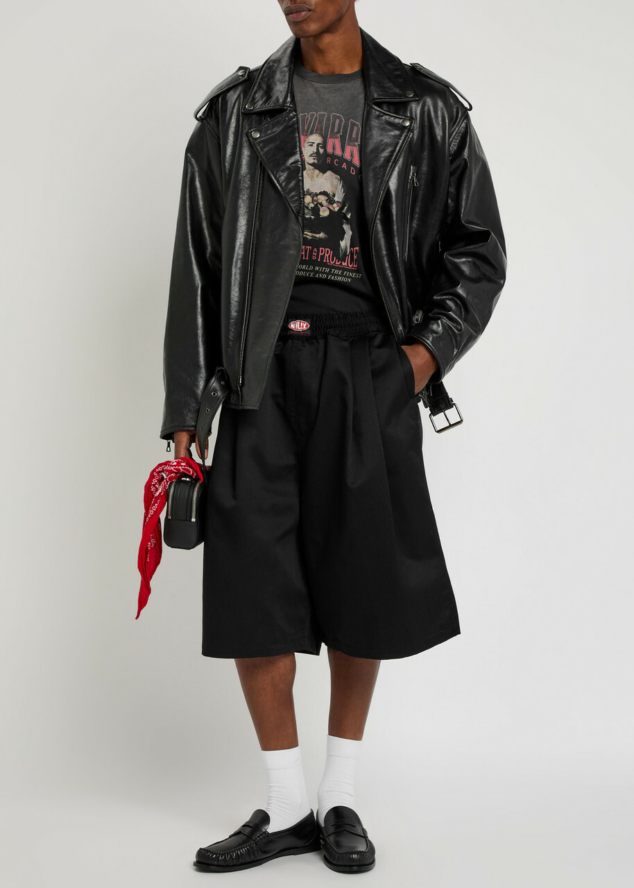 Willy Chavarria Orale Canvas Shorts Black