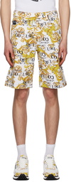 Versace Jeans Couture White & Gold Regalia Baroque Shorts