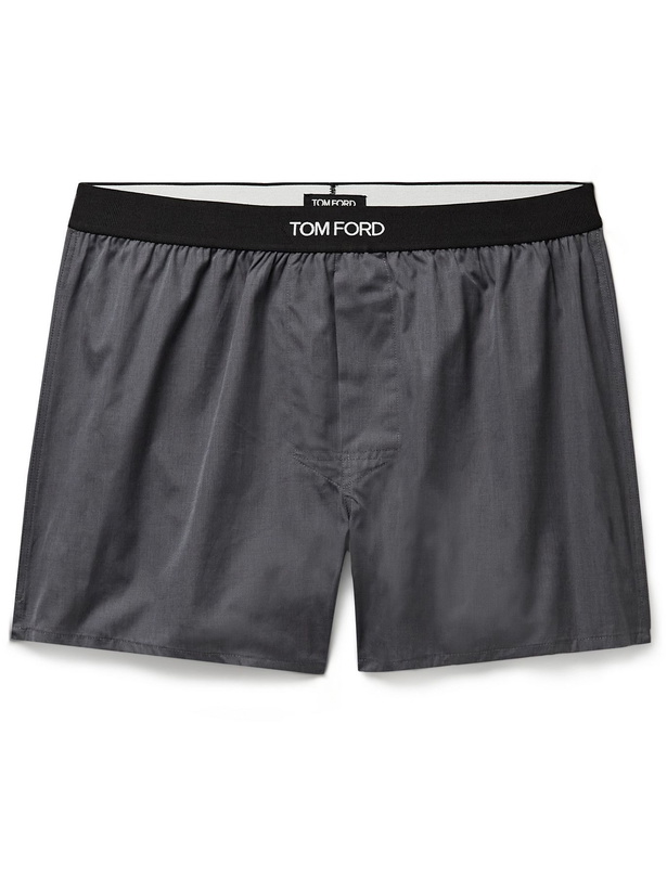 Photo: TOM FORD - Cotton Boxer Shorts - Blue