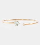 Bucherer Fine Jewellery 18kt rose gold bangle with aquamarine and diamonds