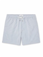 Mr P. - Straight-Leg Mid-Length Striped Seersucker Swim Shorts - Blue