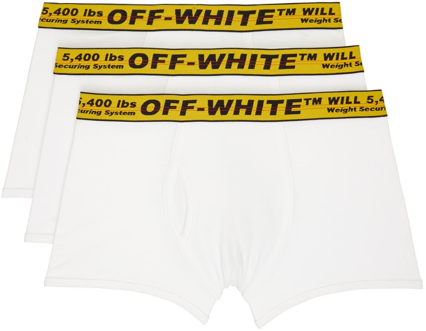 Photo: Off-White Three-Pack White Logo Boxers