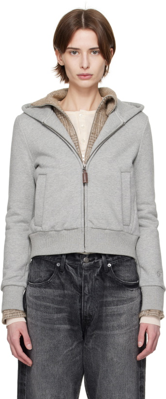 Photo: Fax Copy Express Gray Tight Fleece-Lined Hoodie