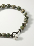 Mikia - Silver Serpentine Beaded Bracelet - Green