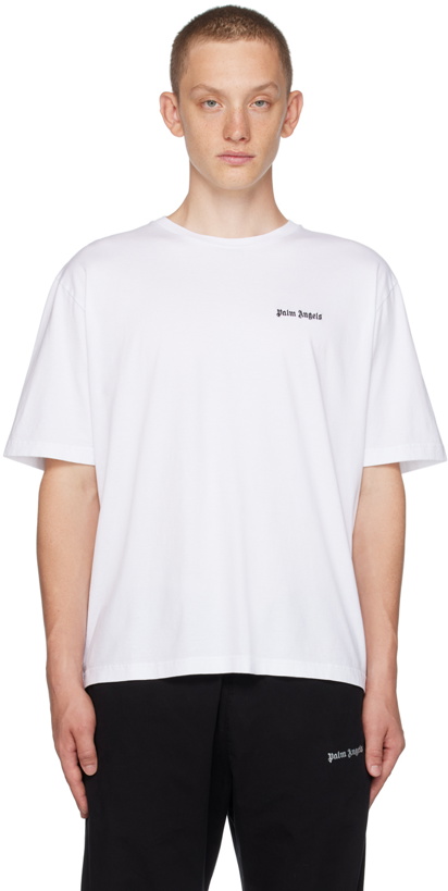 Photo: Palm Angels White Embroidered T-Shirt
