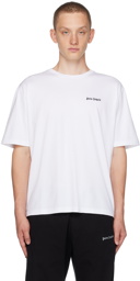 Palm Angels White Embroidered T-Shirt