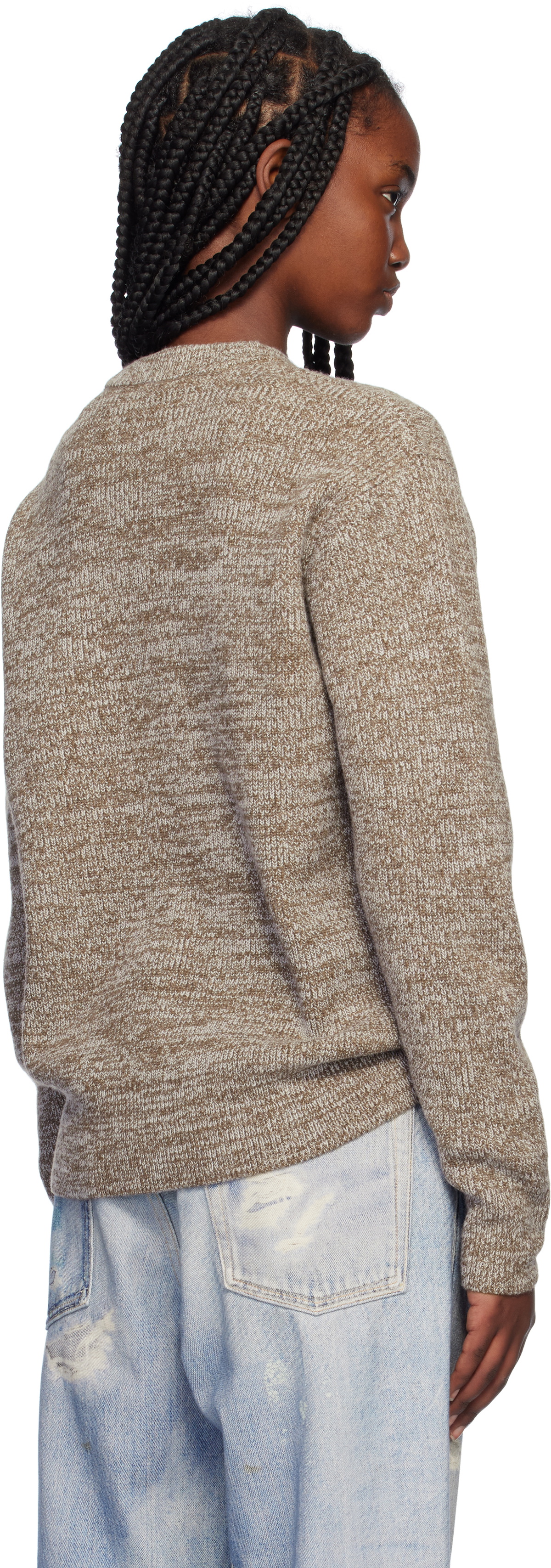 Études Beige Regular Round Neck Sweater