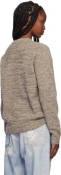 Études Beige Regular Round Neck Sweater