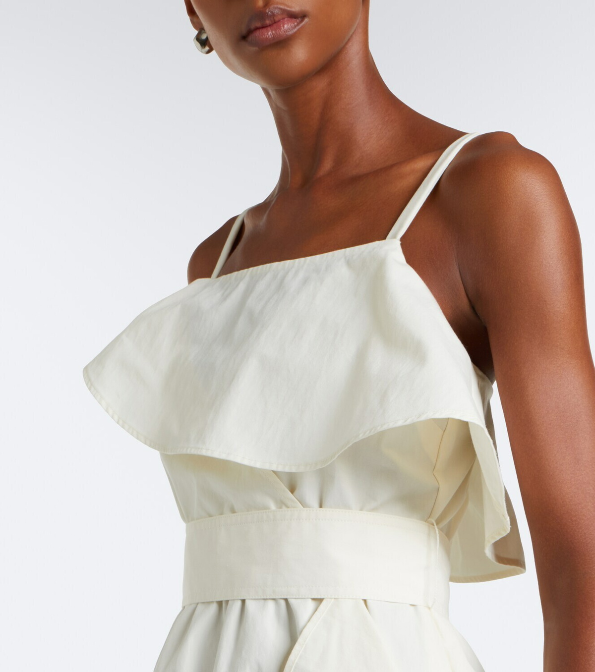 Proenza Schouler Reign ruffled cotton-blend midi dress