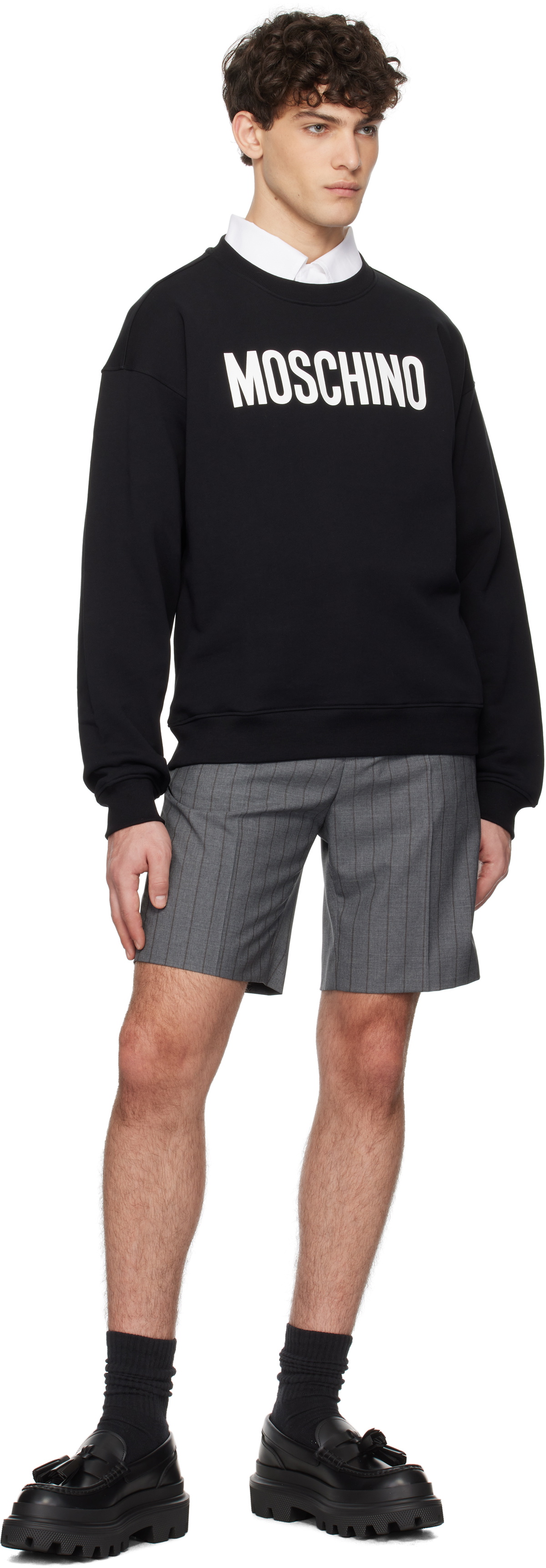Moschino Black 'Moschino' Institutional Sweatshirt