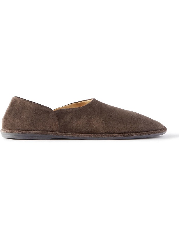 Photo: The Row - Collapsible-Heel Suede Loafers - Brown