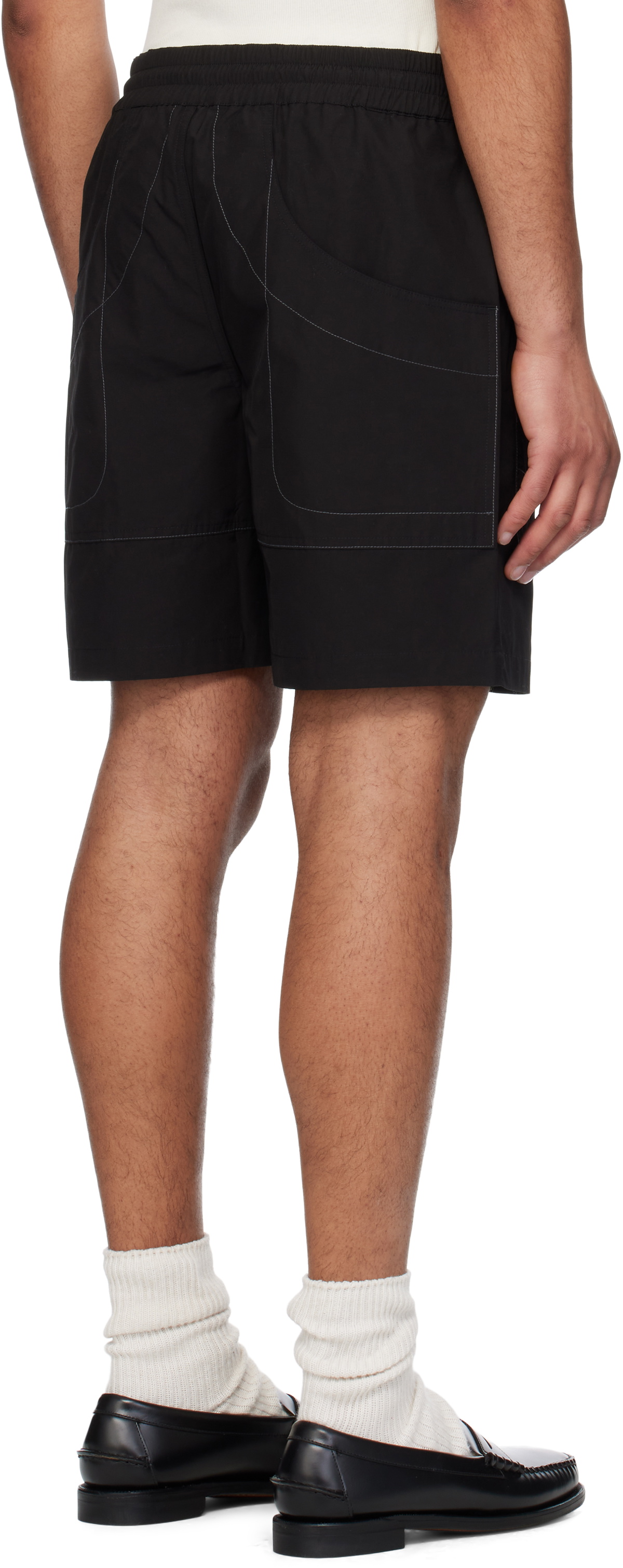 COOR Black Contrast-Stitching Active Shorts