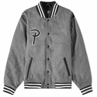 Patta Men's Wool Sport Bomber Jacket in Melange Grey