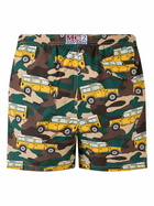 MC2 Saint Barth Man Lightweight Fabric Swim-shorts Lighting With Off-road Car Print