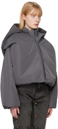 Y/Project Gray Snap Off Puffer Jacket