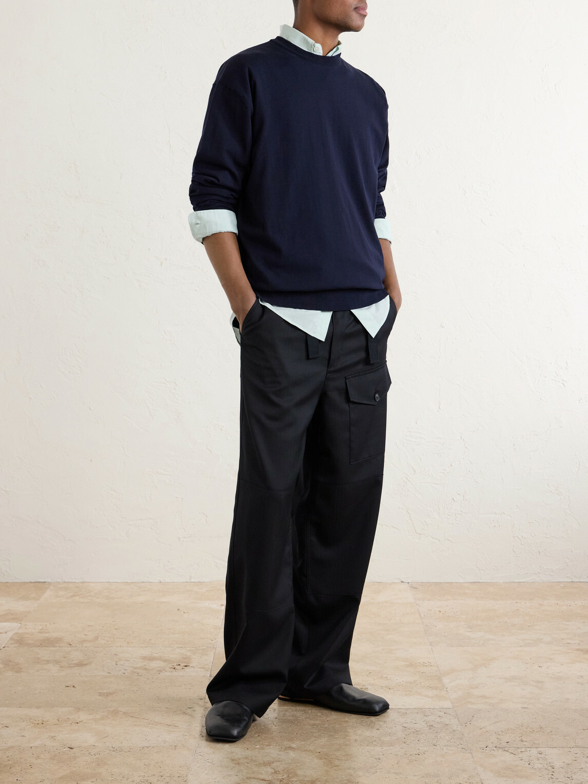 Auralee - Luster Knitted T-Shirt - Blue