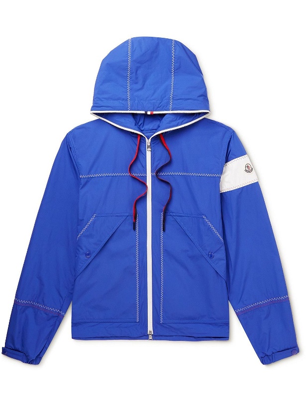 Photo: Moncler - Fujio Logo-Appliquéd Shell Hooded Jacket - Blue