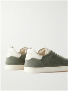 Officine Creative - Karma Leather-Trimmed Suede Sneakers - Green