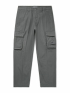 Stone Island - Ghost Tapered Logo-Appliquéd Cotton Cargo Trousers - Gray