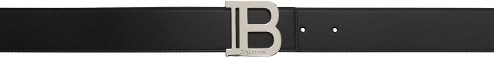 Photo: Balmain Black Leather B Reversible Belt