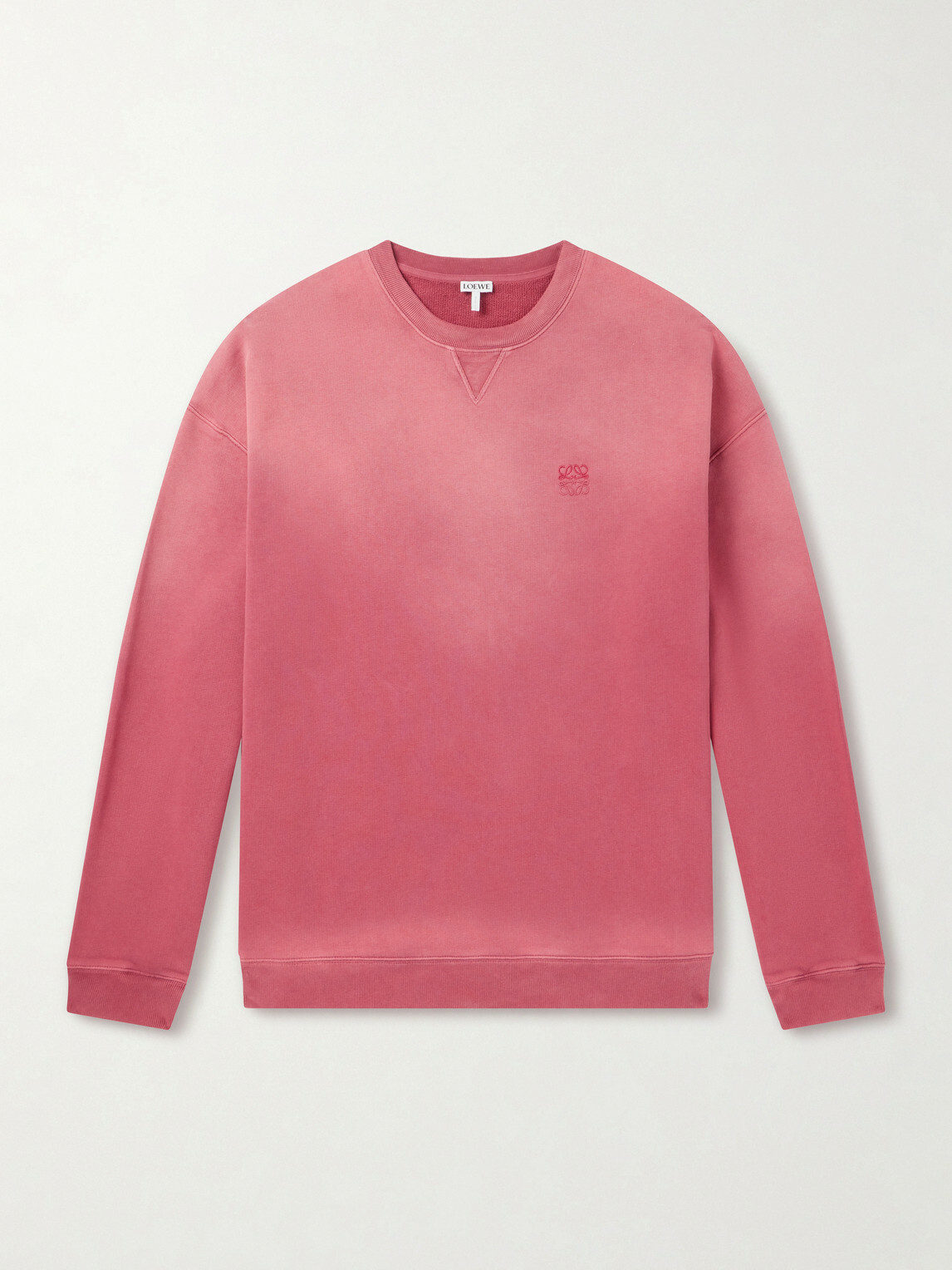LOEWE - Anagram-Embroidered Cotton-Jersey Sweatshirt - Red