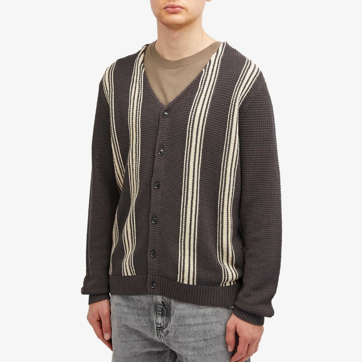 Magic Castles Men's Frank Cardigan in Charcoal Mesh