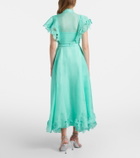 Leo Lin Elsie tie-neck linen and silk maxi dress