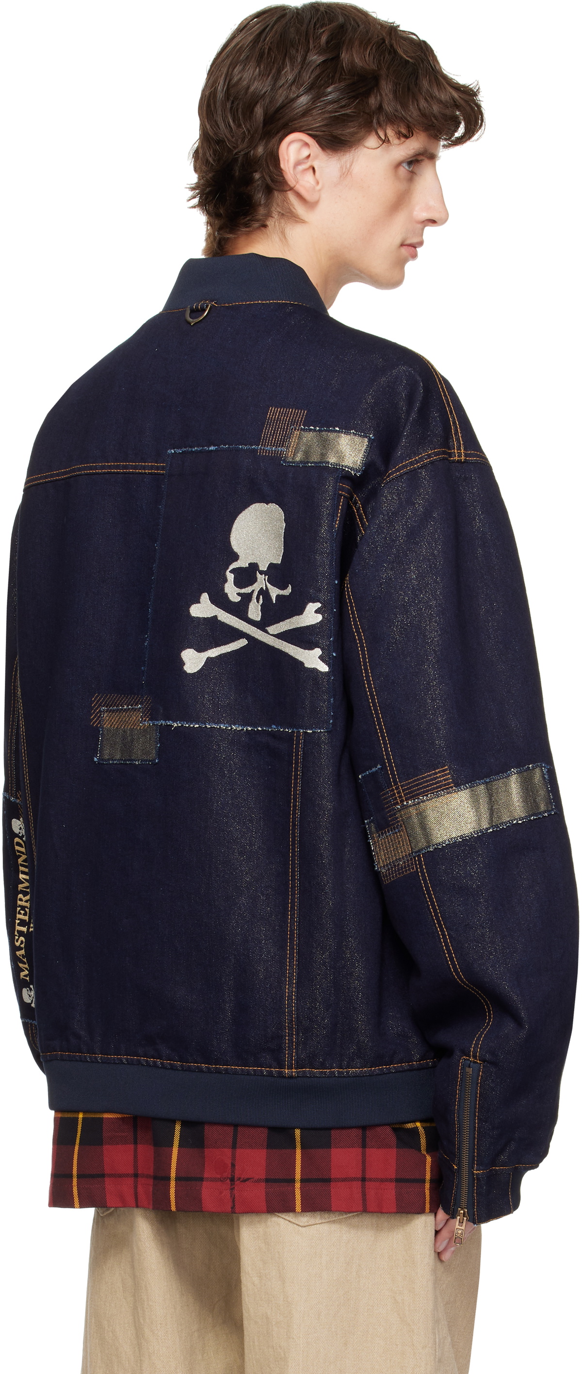 MASTERMIND WORLD Indigo Patchwork Denim Jacket