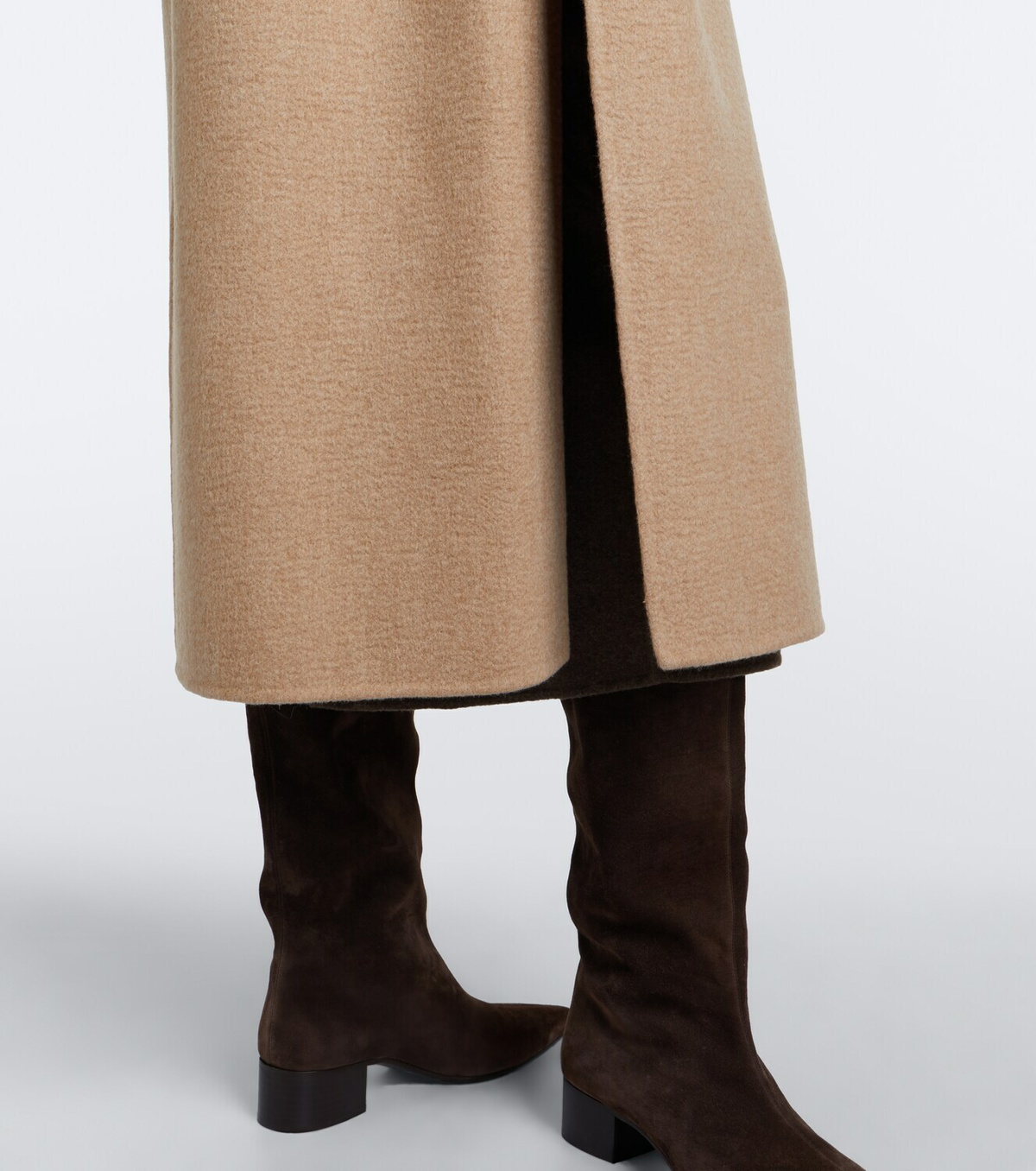 Max Mara Hooded camel hair and mohair coat
