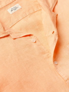 Hartford - Palm Camp-Collar Slub Linen Shirt - Orange