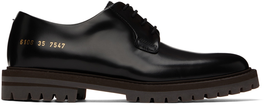 Common Projects Black Leather Derbys Common Projects