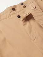 PURDEY - Riviera Pleated Cotton and Cashmere-Blend Twill Shorts - Neutrals