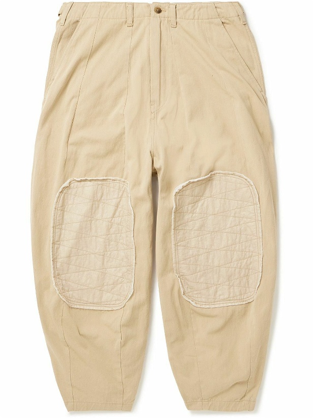 Photo: Merely Made - Straight-Leg Panelled Cotton and Hemp-Blend Canvas Trousers - Neutrals