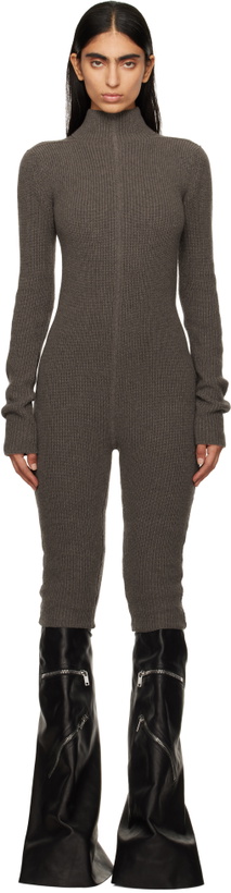 Photo: Rick Owens Gray Porterville Knit Headon Jumpsuit
