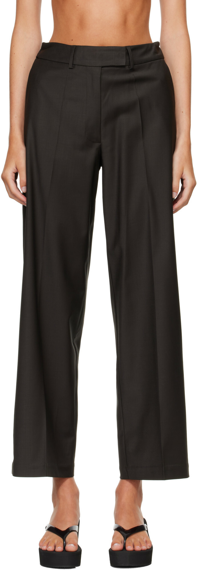 Cordera Brown Low Rise Virgin Wool Trousers