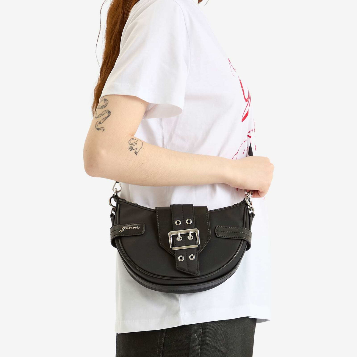 GANNI Women's Bucky Bag Small Crossbody Bag in Black 